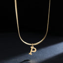 A-Z Alphabet Gold Plated Stainless Steel Pendant Necklace