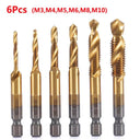 Hex Shank Titanium Plated HSS Tap Drill Bit Set for Metalworking