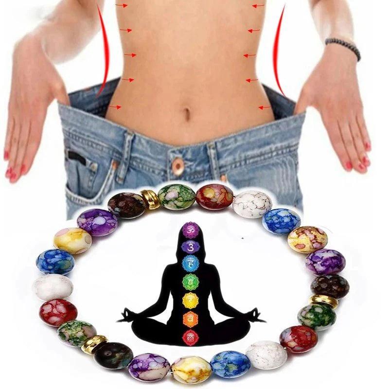 7 Chakra Volcanic Stone Energy Balance Bracelet - Unisex Mindfulness Jewelry  ourlum.com   