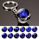 Creative 12 Constellation Key Ring Time Stone Keychain