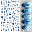 Festive Santa & Snowman Nail Art Stickers for Manicures