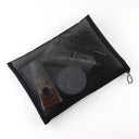 Large Capacity Portable Outdoor Travel Makeup Bag Black Transparent Mesh Storage