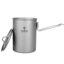 Lightweight Titanium Camping Pot 900ml with Folding Handle