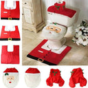 Adorable Santa Claus Christmas Toilet Seat Cover Set Decor