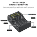 4 Slot Fast Battery Charger: LED Indicator, USB Charging  ourlum.com   