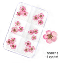 12/18Pcs/box 3D Dried Flowers Nail Art Decorations Dry Floral Bloom Stickers DIY Manicure Charms Designs For Nails Accessories  ourlum.com SSDF18  