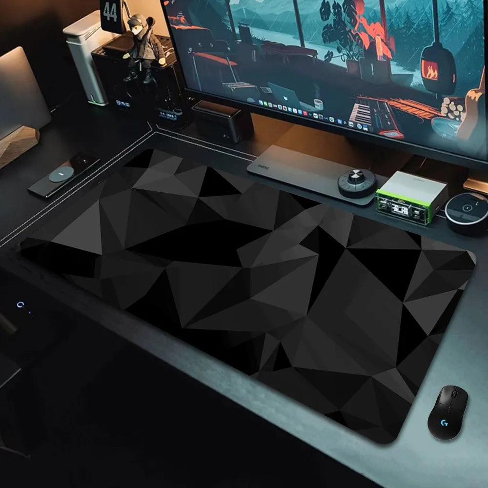 Black Rubber Gaming Mat with Customizable Design: Stylish Desk Protection  ourlum.com black 300x800x3MM 