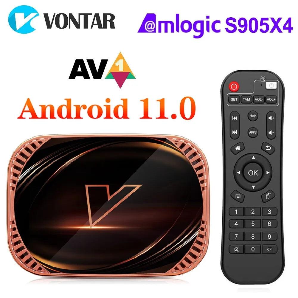 VONTAR X4 Android 11 Smart TV Box - 4GB RAM, 128GB Storage, 4K Media Player, Dual Wi-Fi, Bluetooth 4.0 - Ultimate Entertainment Experience  ourlum.com   