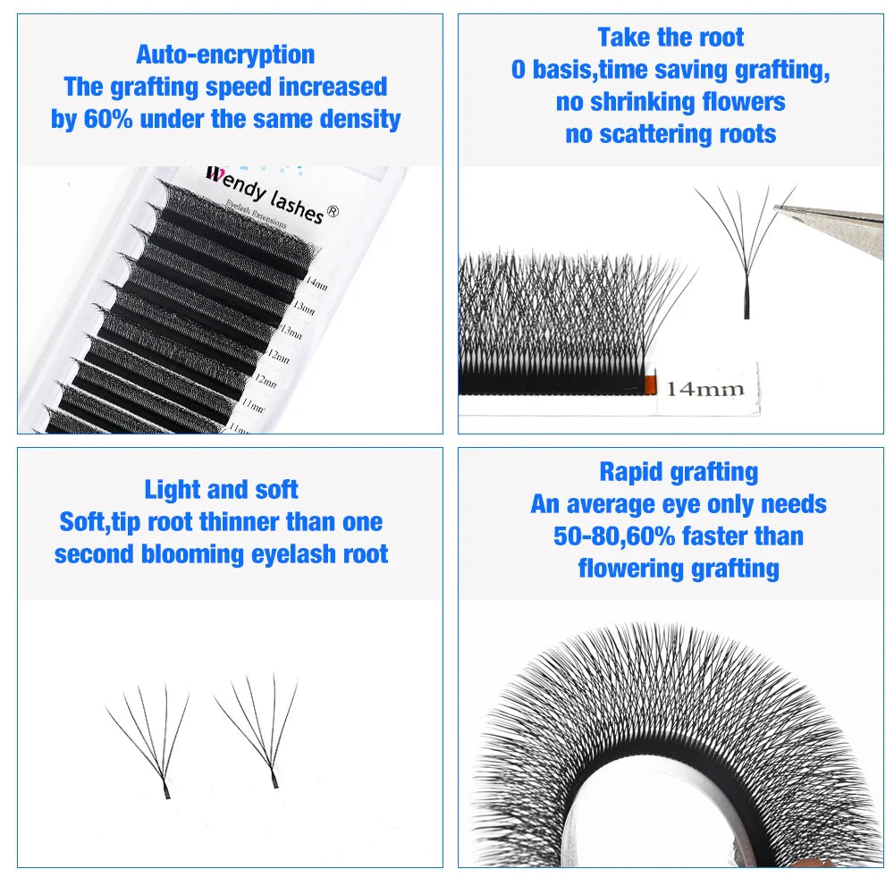 Wendy Lashes 6D Premium Mink Eyelash Extensions - W Shape Flutter for Captivating Eye Makeup