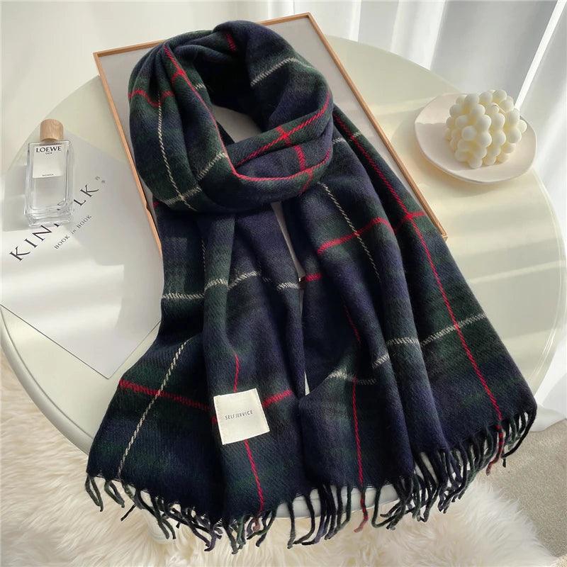 Cozy Winter Scarf with Elegant Print for Women and Men - Luxurious Cashmere Blend  ourlum.com   