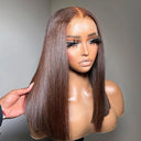 Chic Short Bob Lace Front Wig 100 Percent Remy Human Hair