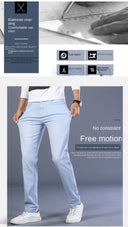 Brand Top Classic Style Men Light Blue Denim Trousers