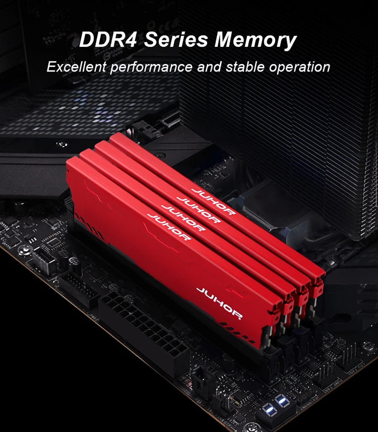 JUHOR DDR4 Ram 16GB 8GB 32GB 2666MHz 3200MHz  3600MHz DIMM Desktop Memory New Dimm Ship Memoria Rams With HeatSink