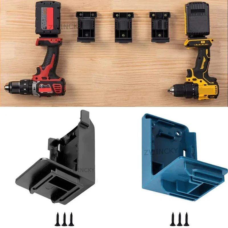 1pcs 2-IN-1 Power Tool Holder Battery Mount Hanger Case For Makita/DEWALT/Milwaukee 18V Battery Tool Storage Rack Stand