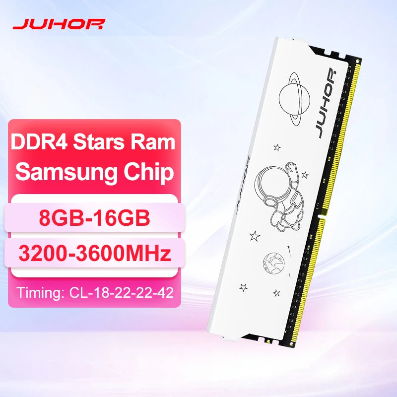 JUHOR  Desktop RAMS DDR4 8GB 16GB  3200MHz 3600MHz New Dimm Memoria Rams