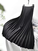 Luxury Pleated Skirt for Women: Sophisticated High Waist Fashion