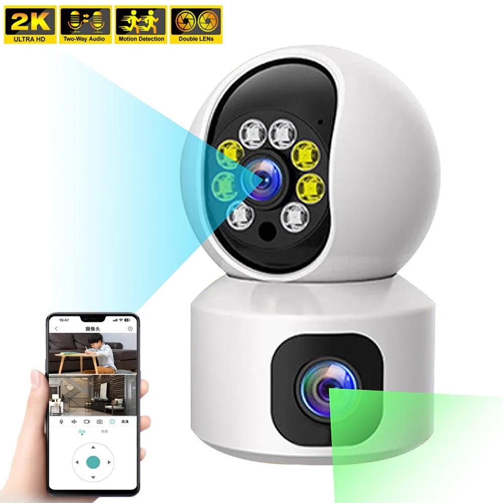 360° Smart Home Security Camera with Dual Lens for Indoor Surveillance  ourlum.com Camera Only(No Card) EU plug CHINA