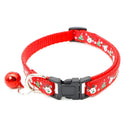 Nylon Pet Collar with Bell and Christmas Neck Strap  ourlum.com Red1 Adjustable 19-32cm 