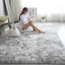 Gray Carpet for Living Room Plush Rug Soft Velvet Mats