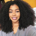 Mongolian Kinky Curly Lace Front Wig 180 Density Women