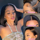 Indian Straight 4x4 Bob Lace Closure Wig Blunt Cut Highlight