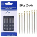 Blind Sewing Needles: Upgrade Your Sewing Game with Self-Threading Stainless Steel Needles  ourlum.com B 12PCS(Gold)  