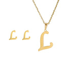 Fashion Stainless Steel Alphabet Initial Necklace Set For Women