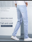 Brand Top Classic Style Men Light Blue Denim Trousers