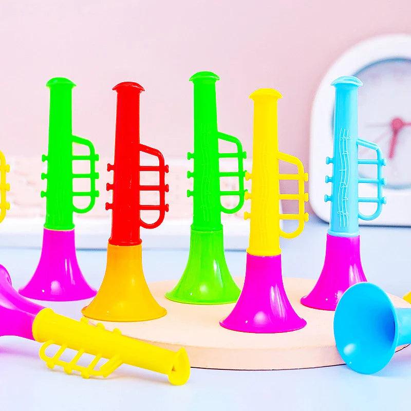 Vibrant 12PC Mini Trumpet Horns - Perfect Musical Toys for Kids' Parties and Celebrations