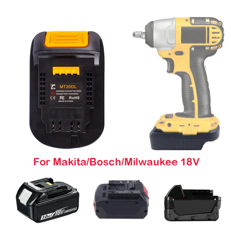 Universal Battery Adapter for Makita/Bosch/Milwaukee to Dewalt 18V/20V Tools