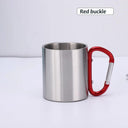 Portable Stainless Steel Camping Mug with Carabiner Handle