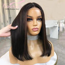 Short Ash Blonde Lace Front Wig - 13x4 Human Hair Bob