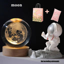 Valentines Day Gift  Galaxy Crystal Ball lamp 3D planet moon lamp USB LED night light  ourlum.com Gift box limit-B-02  