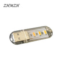 ZHMZH 3LEDs 1.5W Reading Lamps USB Night Lights Mini Book Light Portable U Disk LED Lamp Power Bank Powered 12 colors  ourlum.com Warm White CHINA 