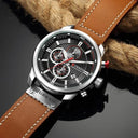 CURREN Leather Military Watch: Stylish Quartz Wristwatch for Men  ourlum.com   