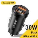 Essager USB Car Charger: Fast Charge for iPhone Samsung  ourlum.com Black DOUBLE USBA  