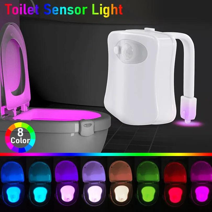 LED Motion Sensor Toilet Night Light: 8 Colors Bowl Lighting  ourlum.com   