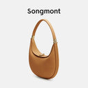 Genuine Leather Elegant Half Moon Shoulder Bags for Women