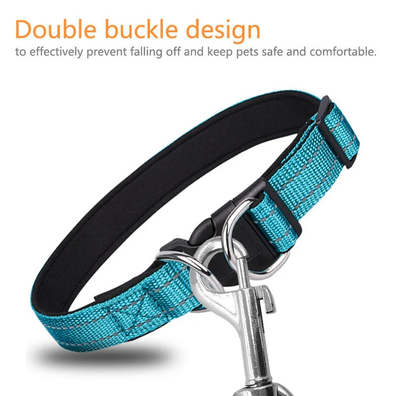 Reflective Neoprene Padded Dog Collar: Stylish Safety for Medium to Large Pets  ourlum.com   