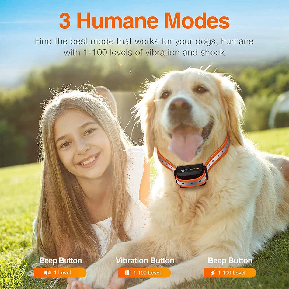 ROJECO Electric Dog Training Collar: Effective Remote Bark Control  ourlum.com   