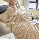 Winter Warm Blanket Skin-Friendly Striped Bedspread Throw