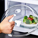 Transparent Microwave Food Cover with Handle for Kitchen Use