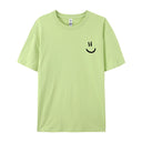 Minimalist Smile Face Style Graphic Print Tops Men T-Shirt