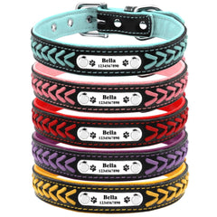 Personalized Leather Dog Collar: Stylish & Adjustable for All Breeds