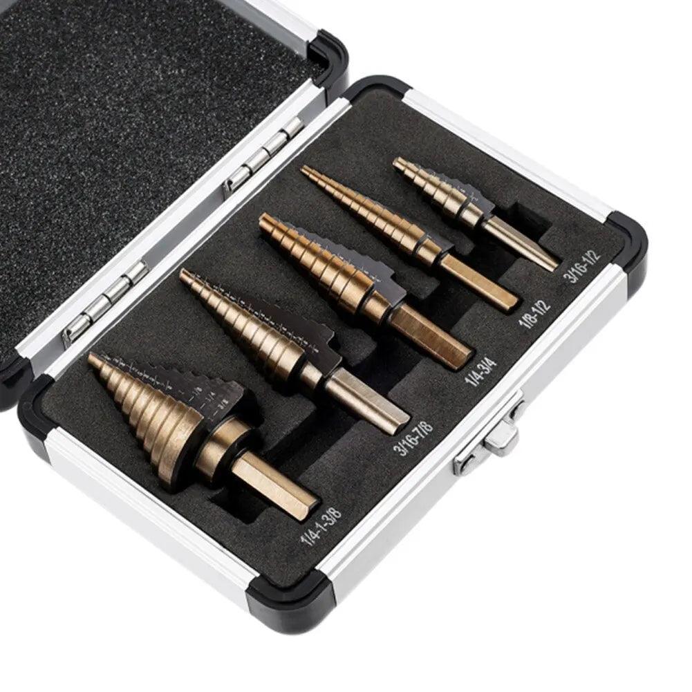 HSS Cobalt Step Drill Set: High Speed Steel Metal Woodworking Tool  ourlum.com   