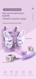 Children's Anti Loss Bags Belt with Traction Rope Baby Bags Toddler Leash Walking Safety Backpack Pink