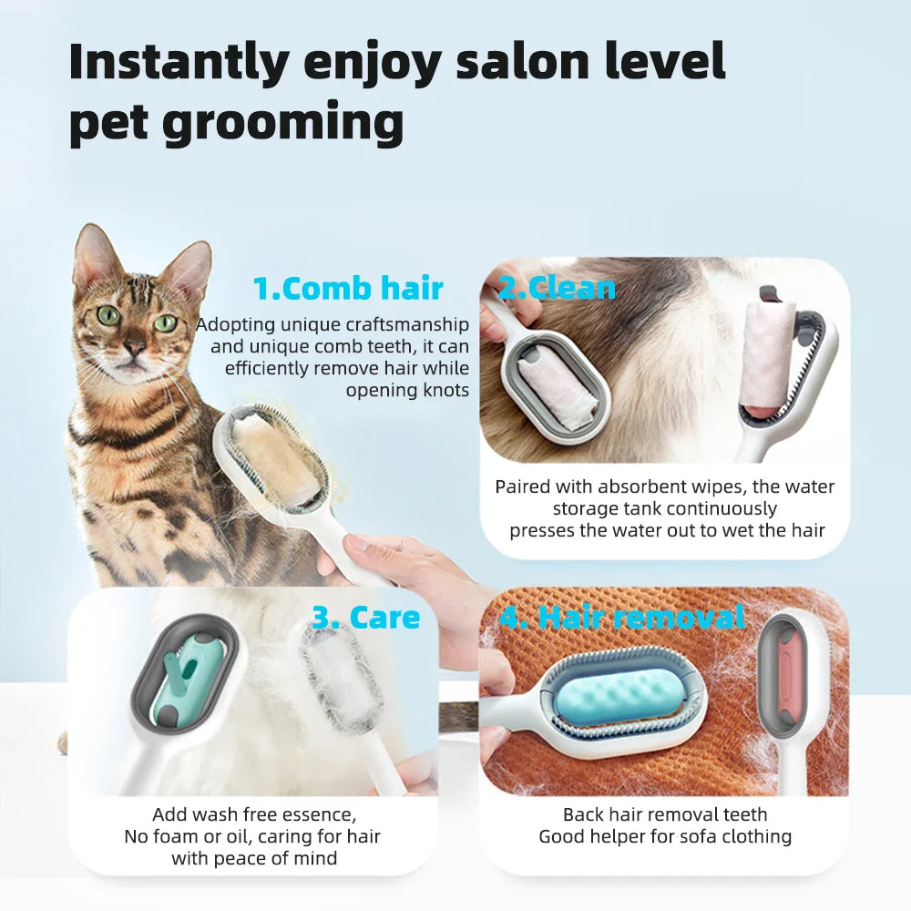 TOUA Cat Grooming Brush Comb Remover with Water Tank for Pet Skin Care  ourlum.com   