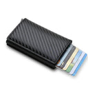 RFID Carbon Fiber Wallet Sleek Black Trifold Mini Purse