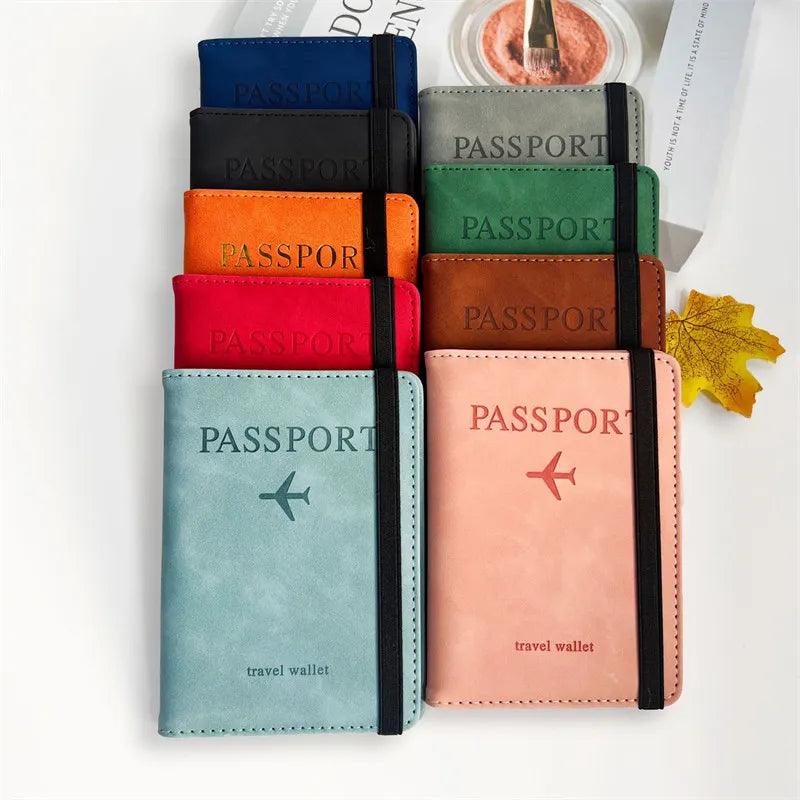 Vintage RFID Passport Holder: Stylish PU Leather Travel Wallet