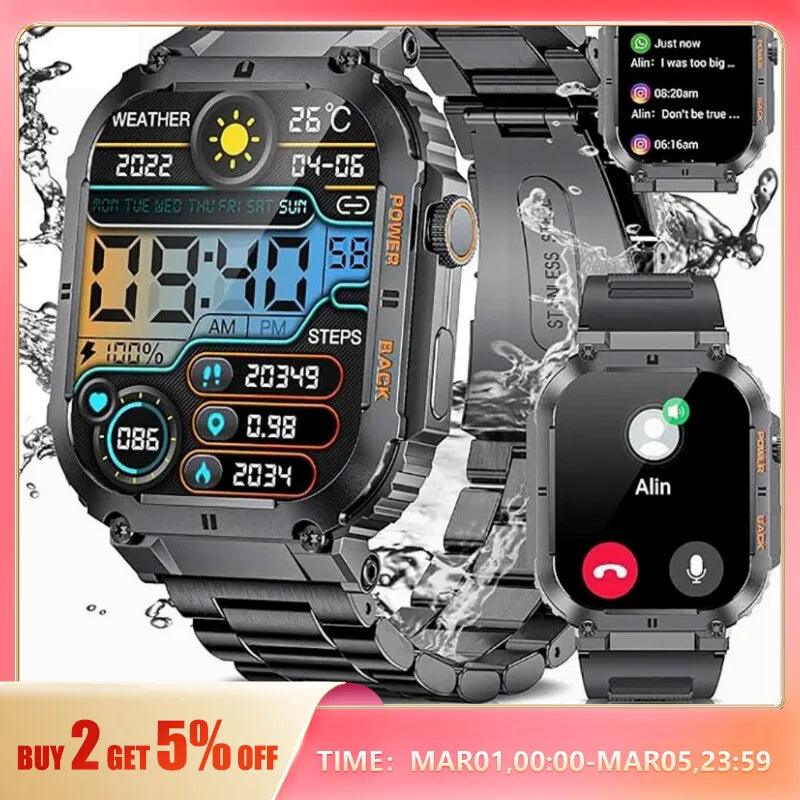 Ultimate Sports Companion: LIGE Men's Smartwatch with Bluetooth Calling and Blood Oxygen Monitor  OurLum.com   